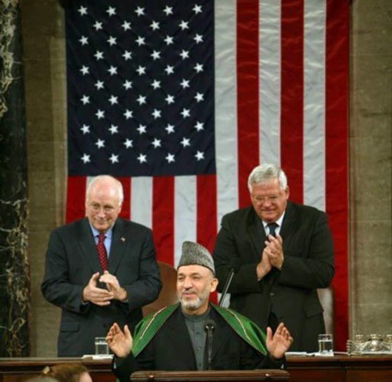 Hamid Karzai speaking before the U.S. Congress, 2004.