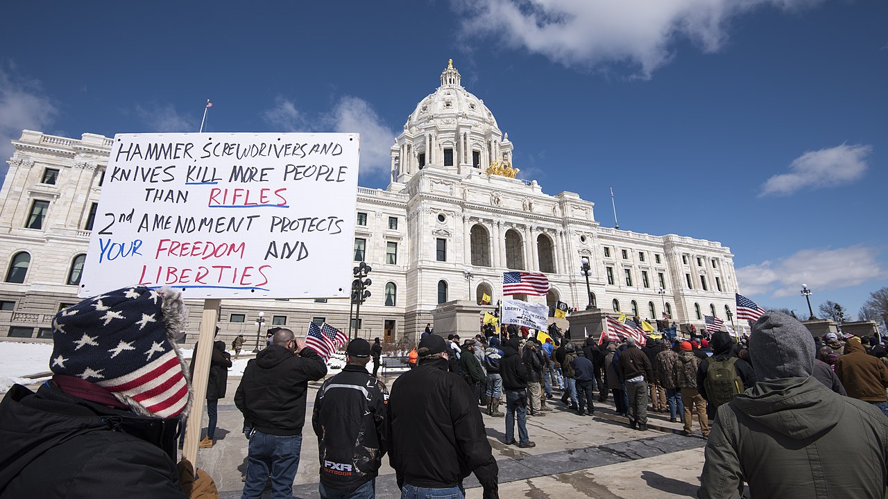 A Second Amendment rally against gun control in Minnesota, 2018.
