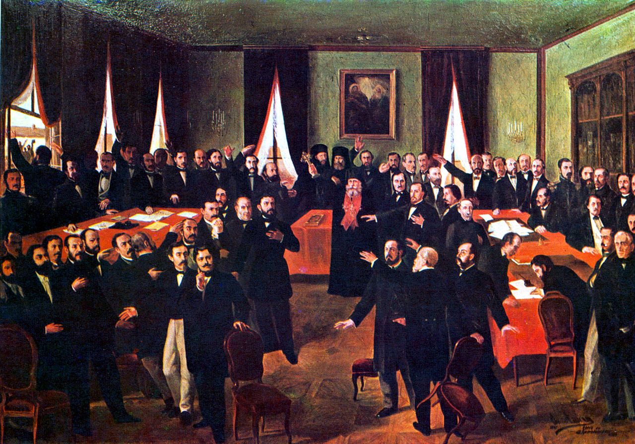 Proclamation of the “Little Union” between Wallachia and Moldavia, 1859.