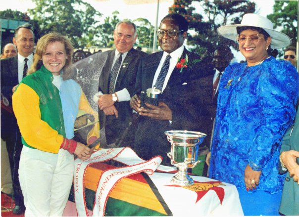 Robert Mugabe at Zimbabwe's Independence Day celebrations, 1994. (Image by BANAMINE)