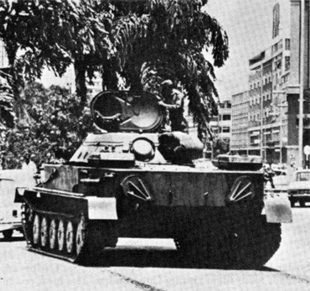 A Cuban tank in Angola in 1976.