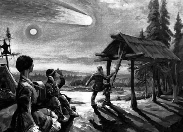 Artist’s rendering of the Tunguska event of 1908.