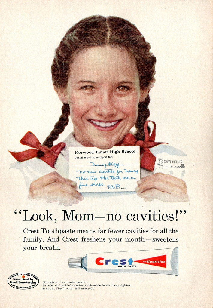 1958 Crest toothpaste ad