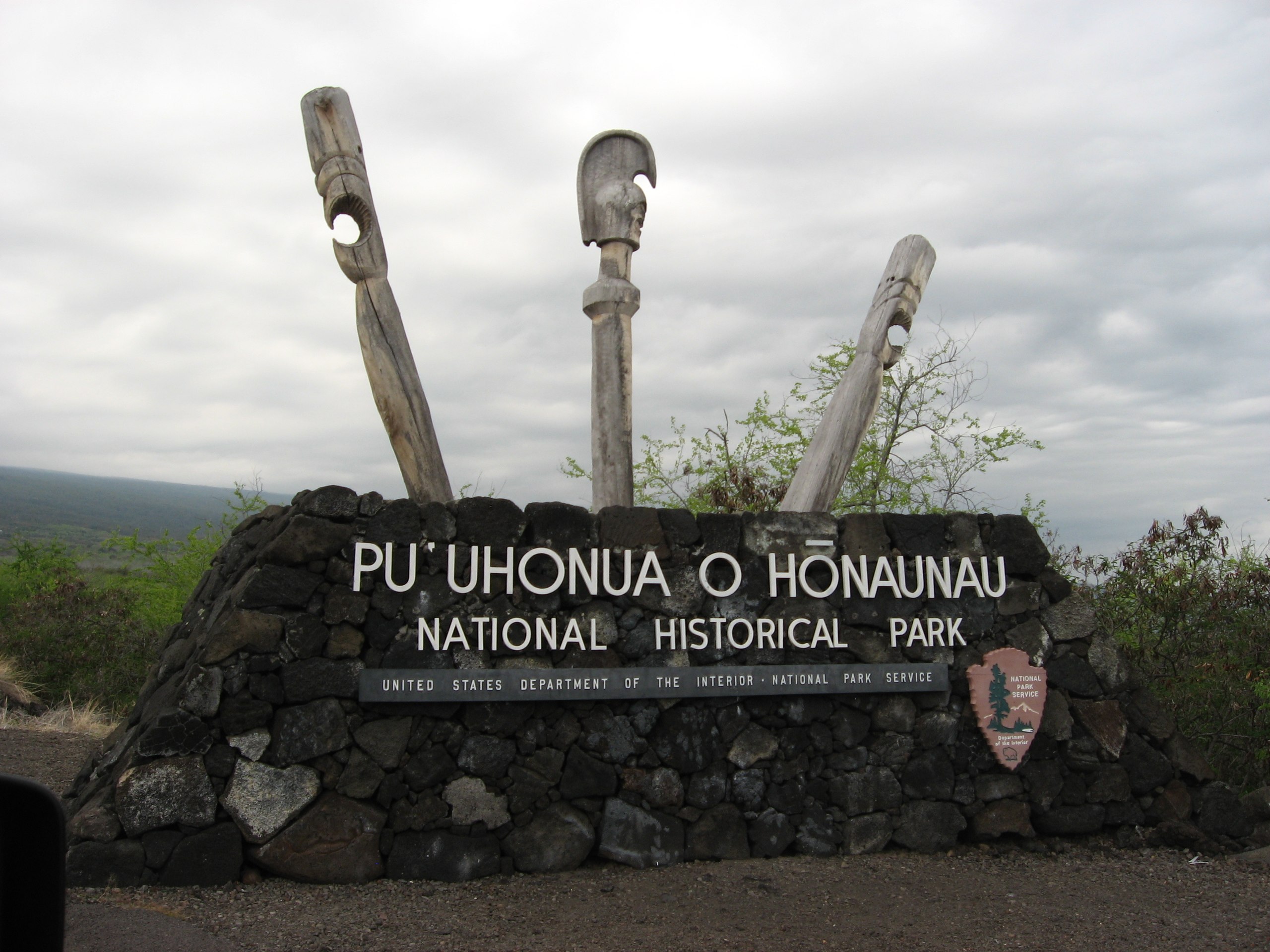 Entrance to the Puʻuhonua o Hōnaunau National Historical Park.