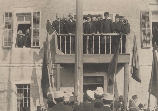 Ismail Qemali and the provisional government celebrate the one-year anniversary independence. Nov. 1913