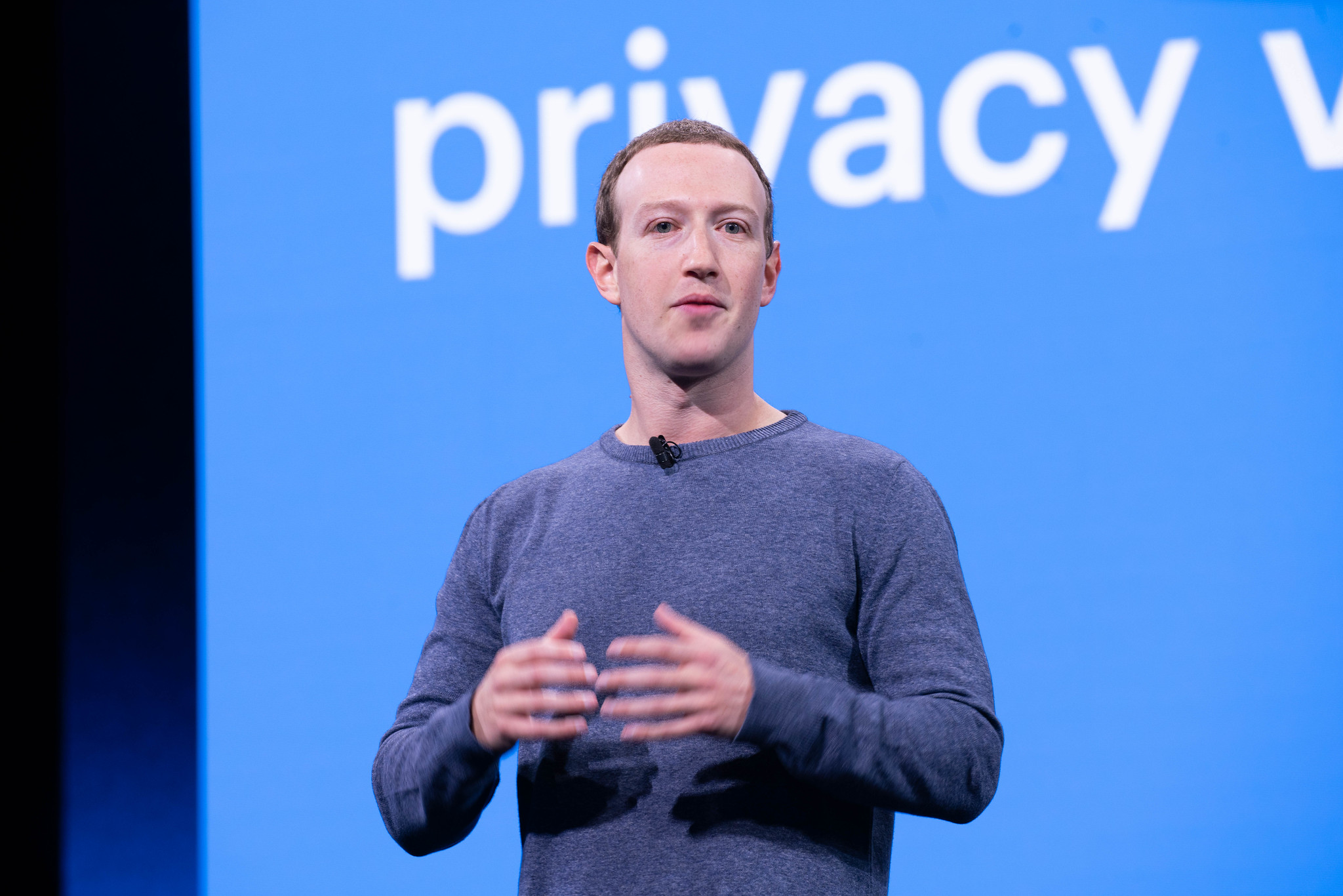 Meta CEO Mark Zuckerberg announces Facebook’s privacy plan at Facebook's Developer Conference, 2019.