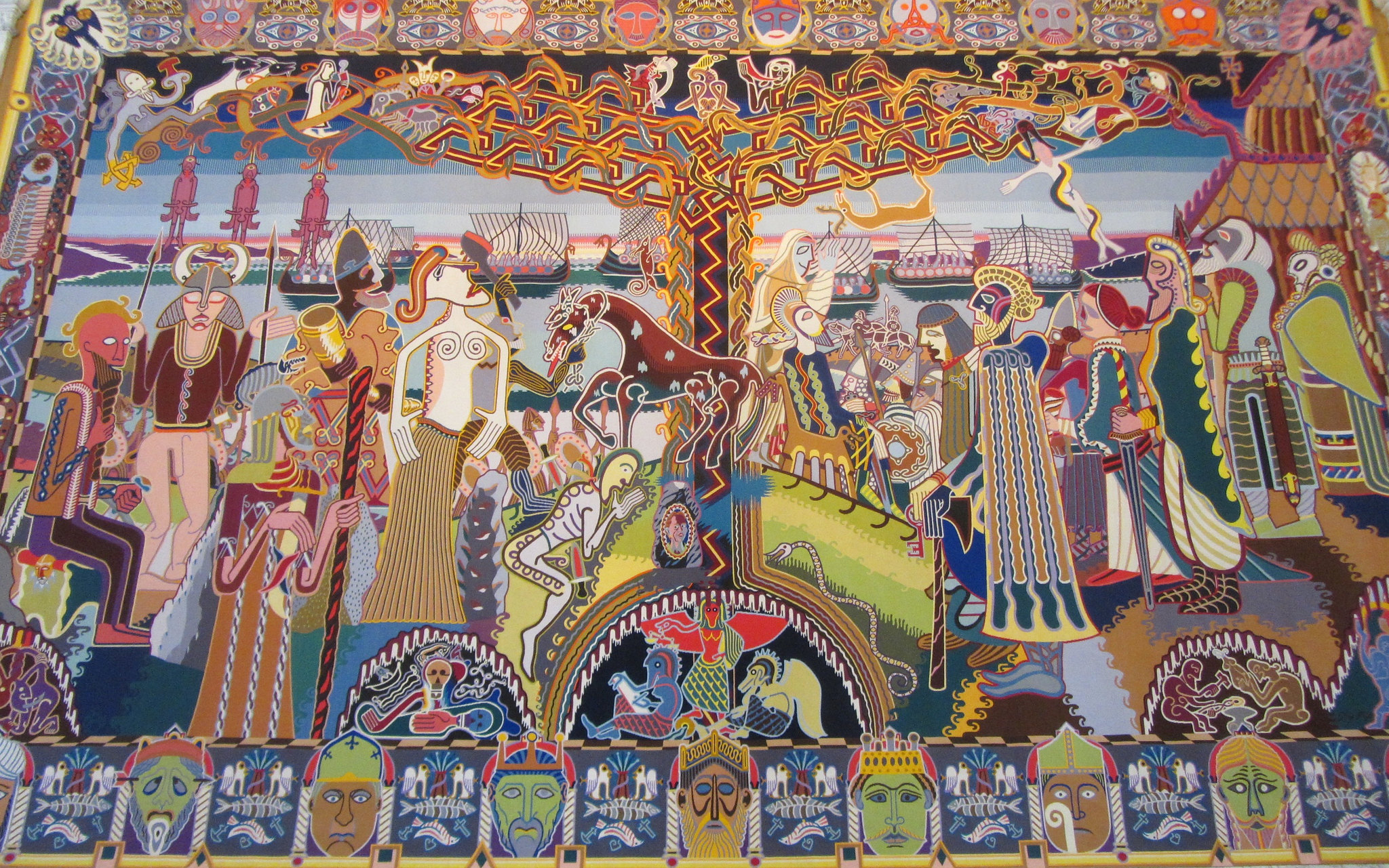 "The Viking Age", from Queen Margrethe II's Tapestries in Christiansborg Palace, Copenhagen, Denmark.