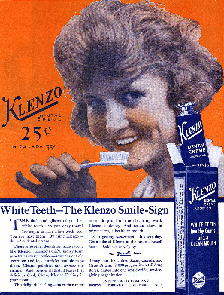 1929 Advertisement for Klenzo dental creme
