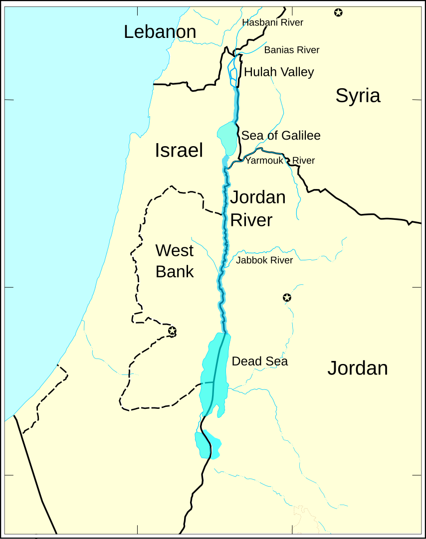 Map of the Jordan River.