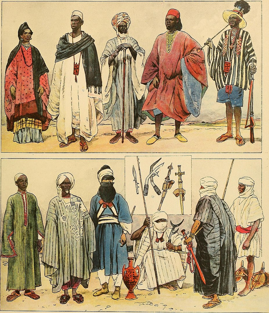 Depiction of ethnic groups of the Sahel, 1905.