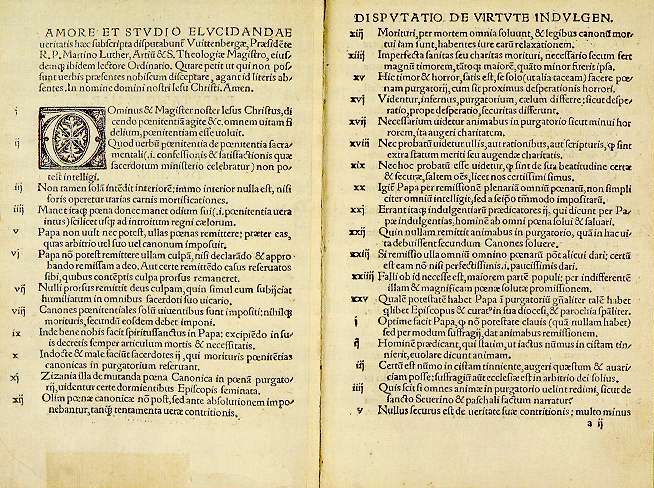 Martin Luther's 95 Theses.