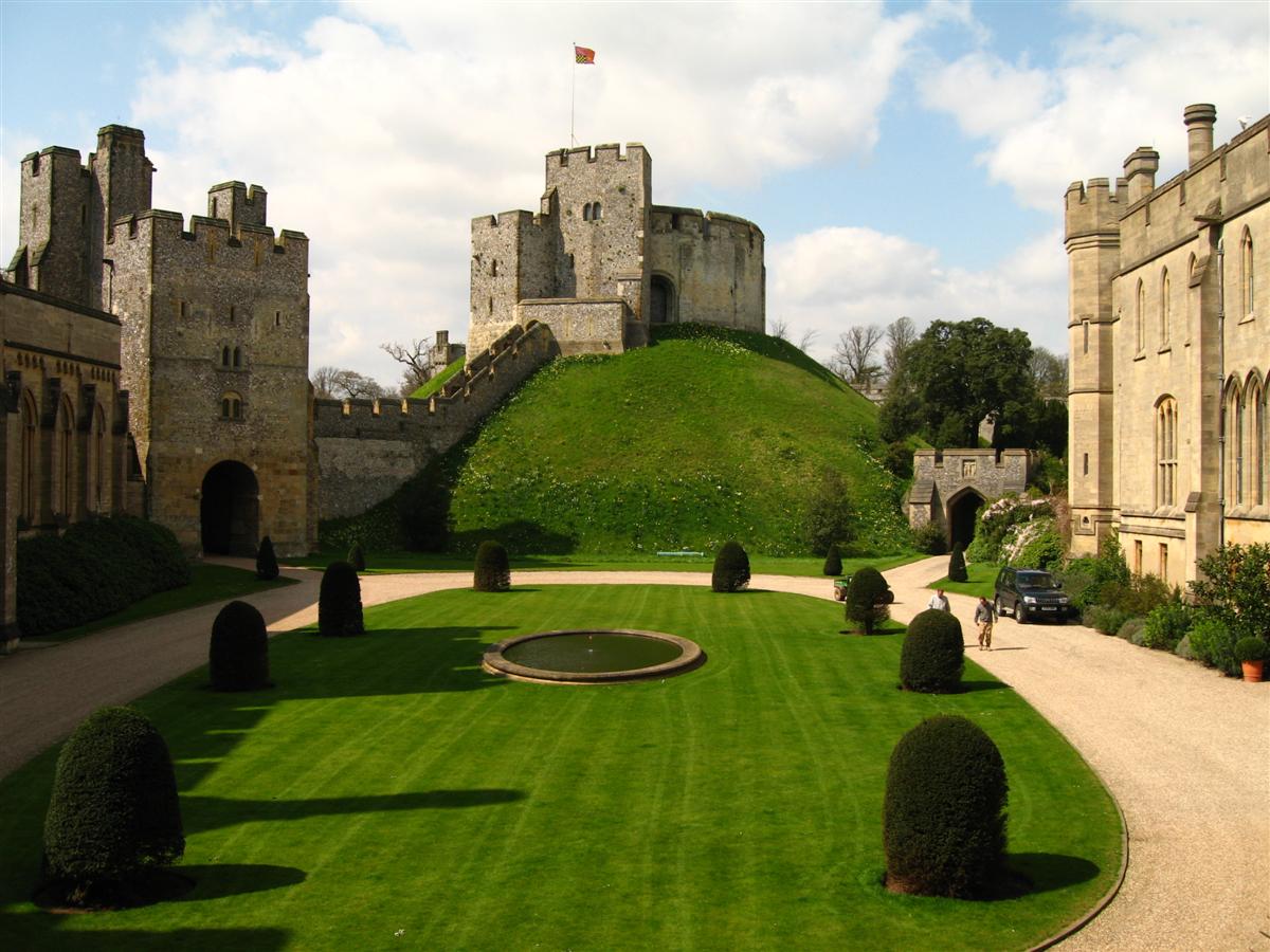 View of Arundel Castle's Norman motte.
