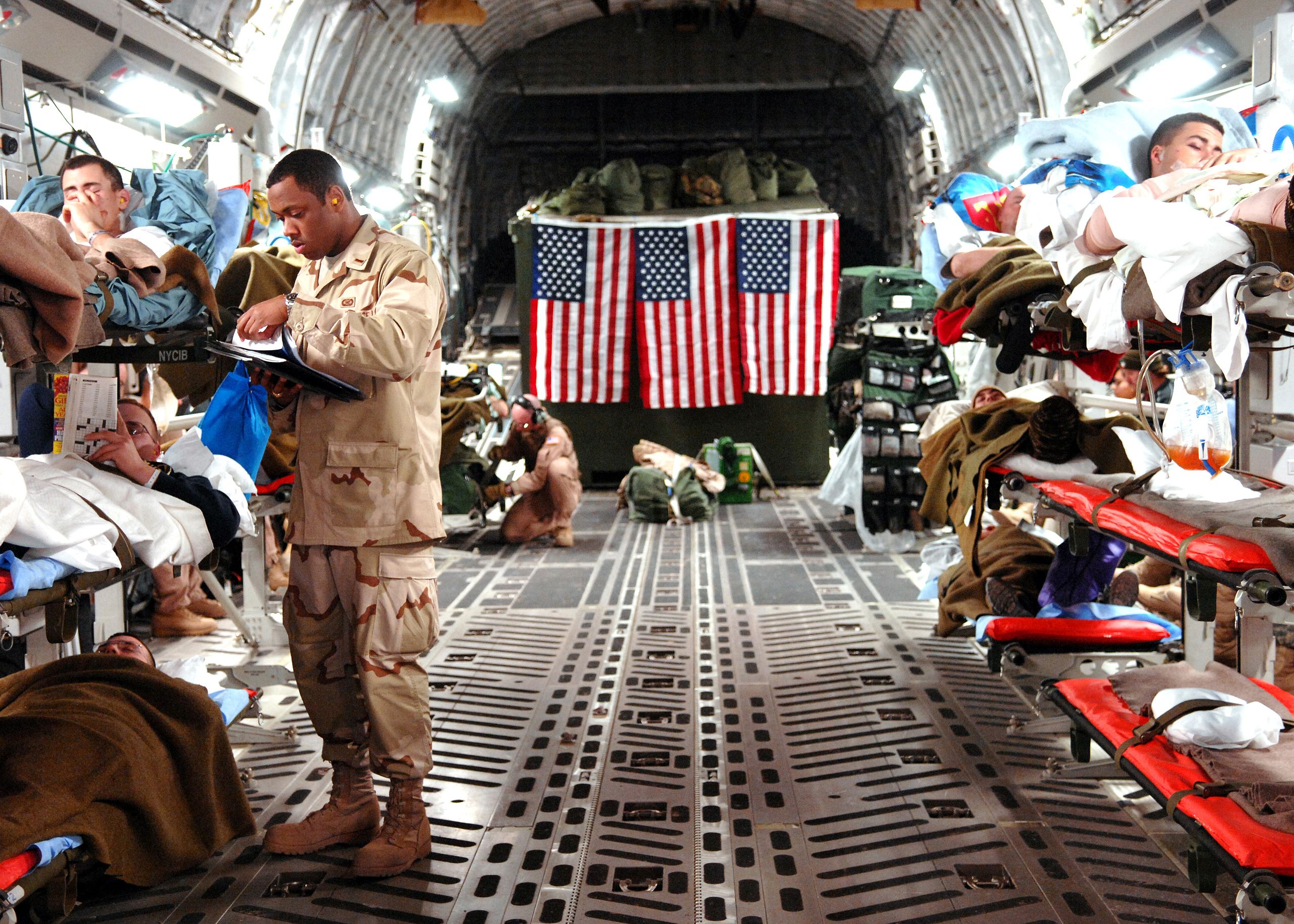 In this photo taken during the surge, in February 2007, wounded U.S. soldiers are evacuated.
