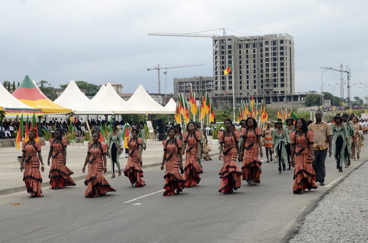 Marchers celebrate International Women’s Day in Cameroon in 2015.