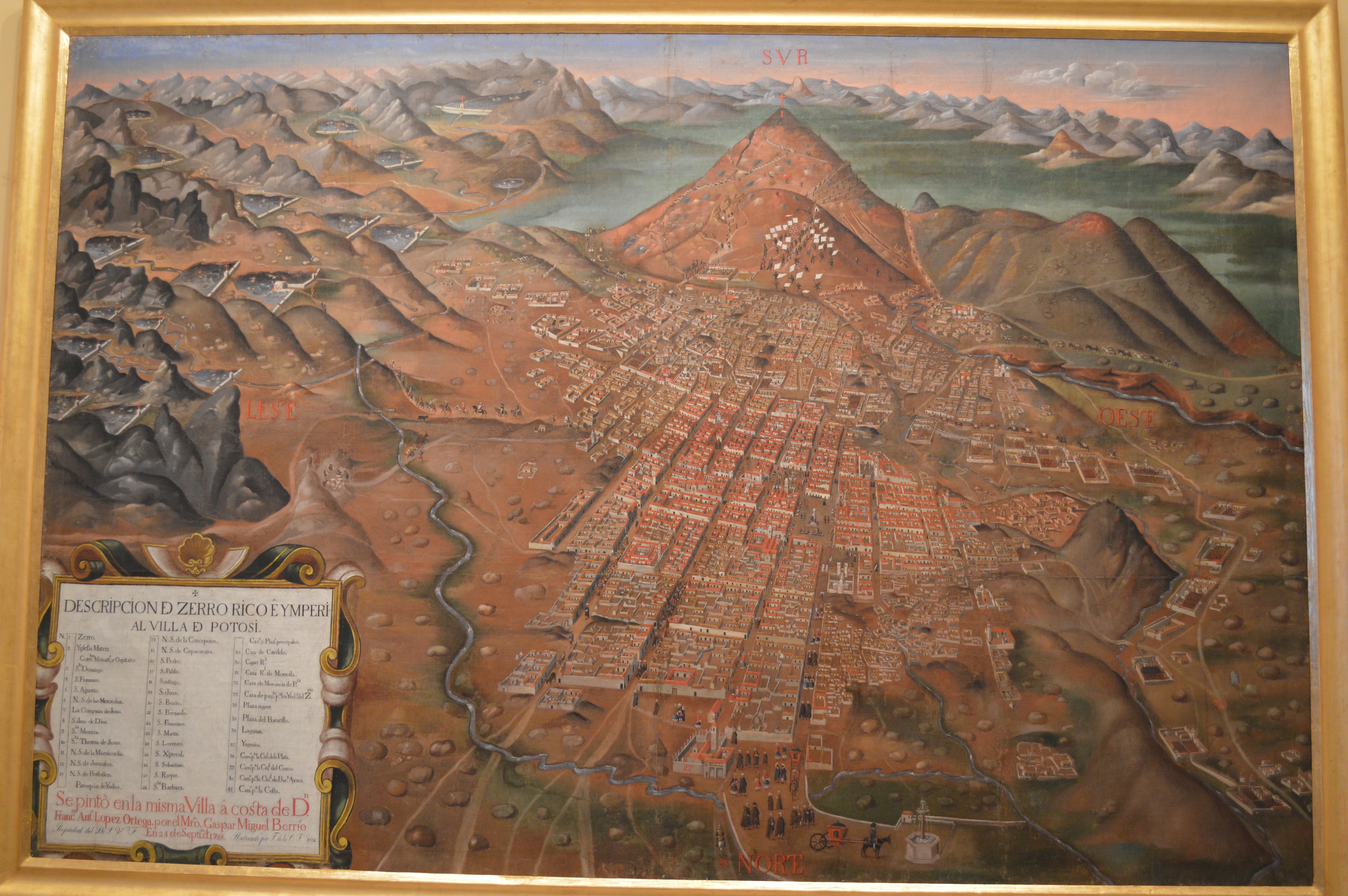 'Descripcion del Zerro Rico...' by Gaspar de Berrío, Courtesy of the Museo Universitario Colonial Charcas, Sucre, Bolivia