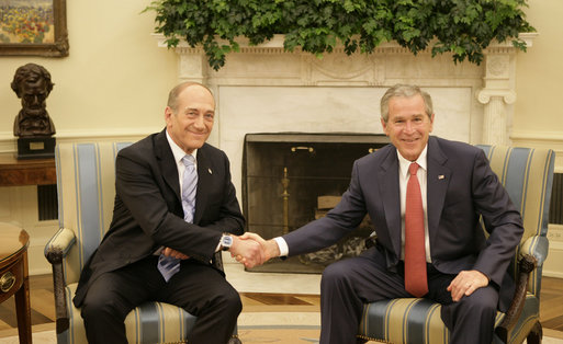 Ehud Olmert and George W. Bush, 2006.