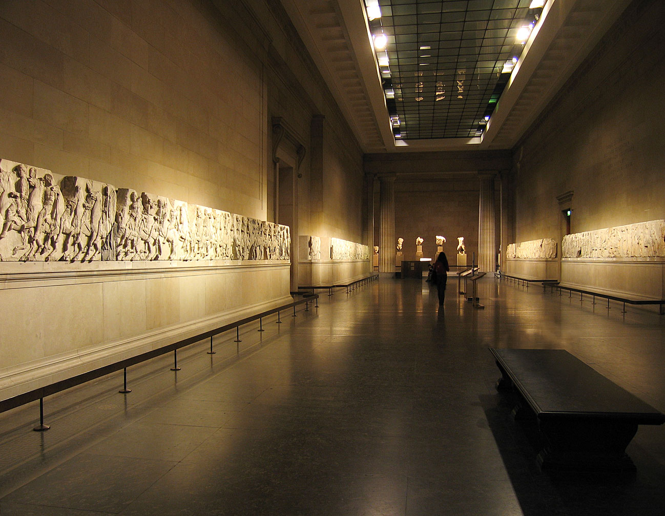 The gallery containing the Elgin Marbles in the British Museum.