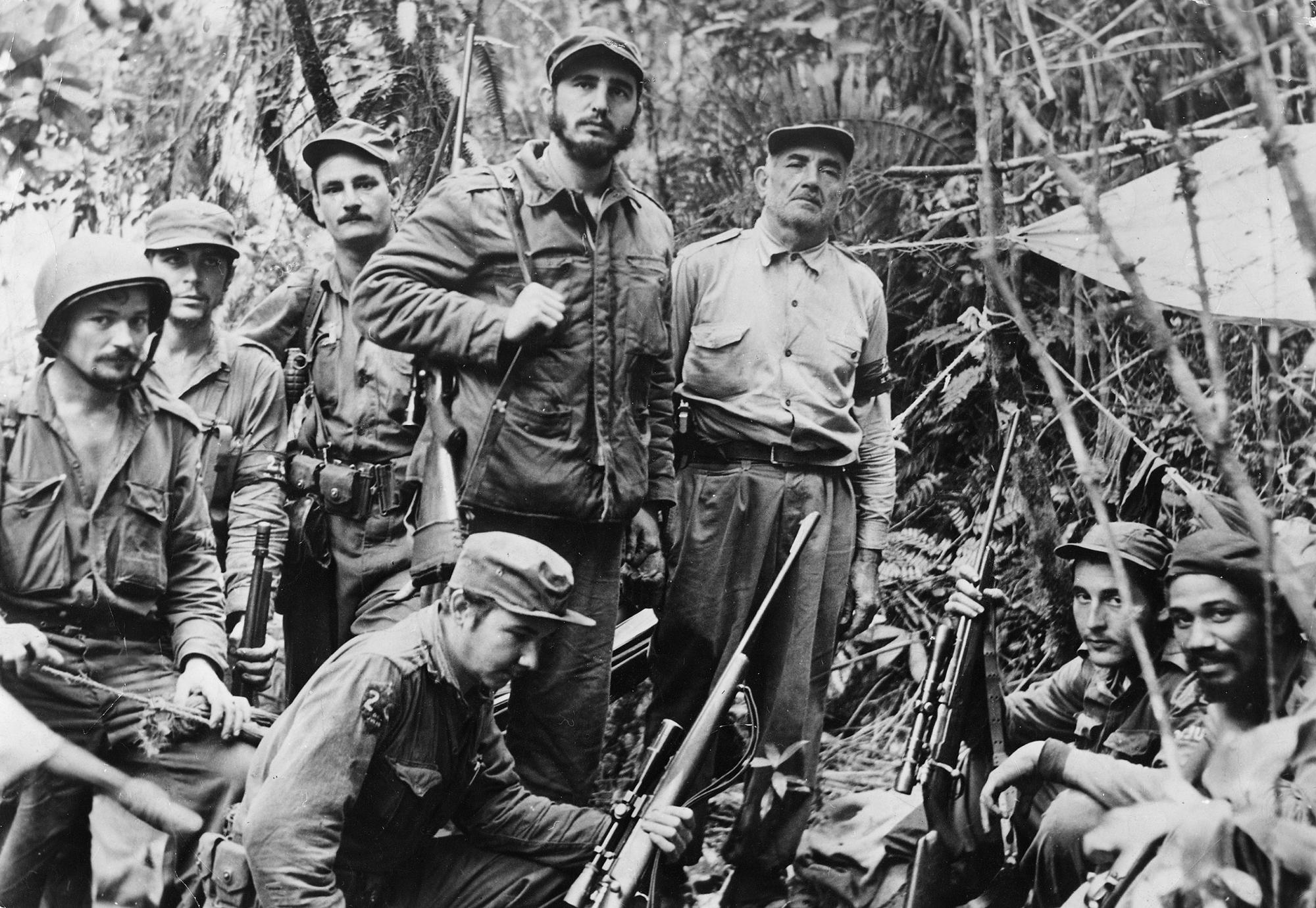 Fidel Castro and his men in the Sierra Maestra, 2 December 1956