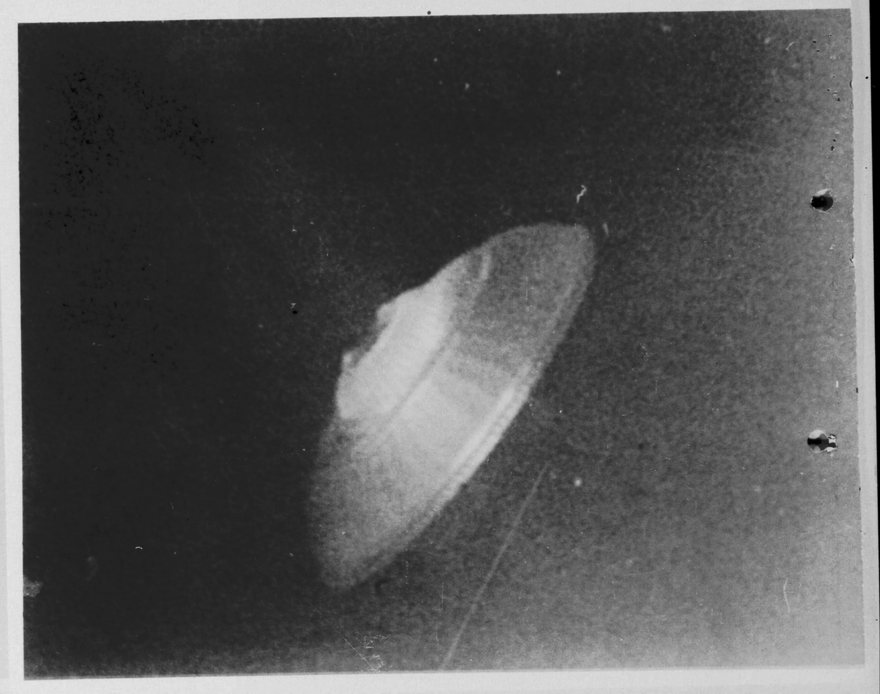 Close Image of Flying Saucer by Air Force Office of Special Investigations