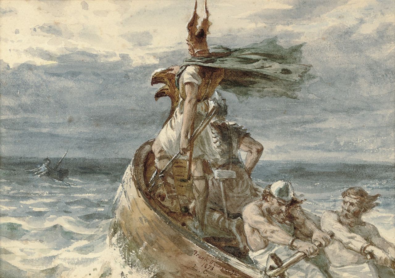 Vikings Heading for Land by Frank Bernard Dicksee (1873).