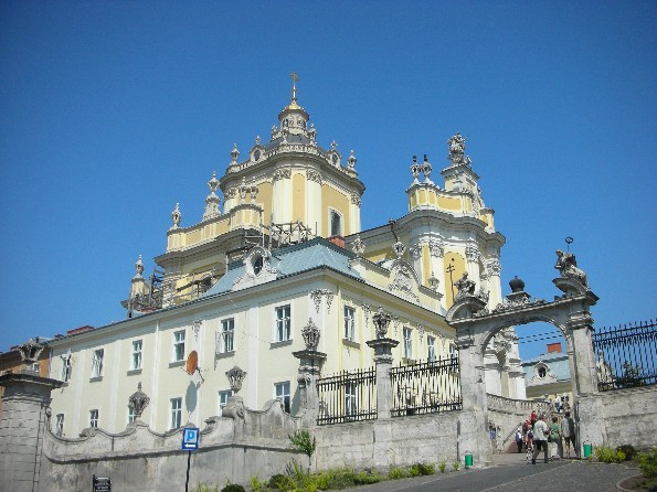 St. George’s Greek Catholic Cathedral in L’viv. In the Soviet period, the building was forcibly transferred to the Russian Orthodox Church.