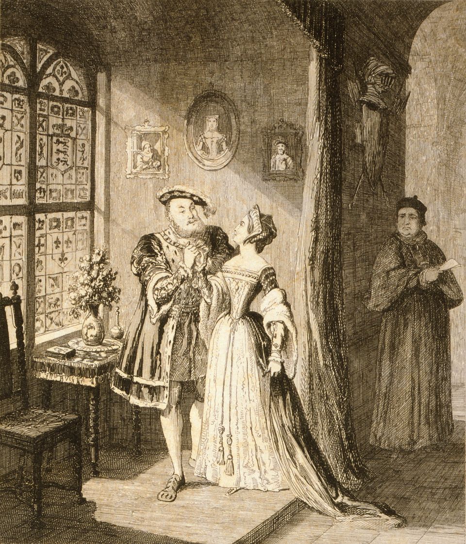 "Henry's reconciliation with Anne Boleyn", etching