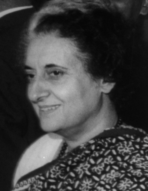 Congress Party member, Indira Gandhi, who served as Indian prime minister from 1966 to 1977, then again from 1980 to 1984