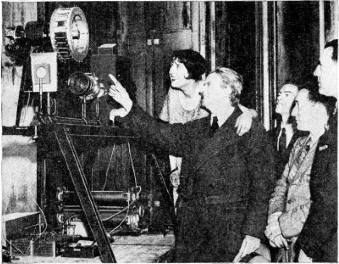 John Logie Baird demonstrating his mechanical television system in New York, 1931