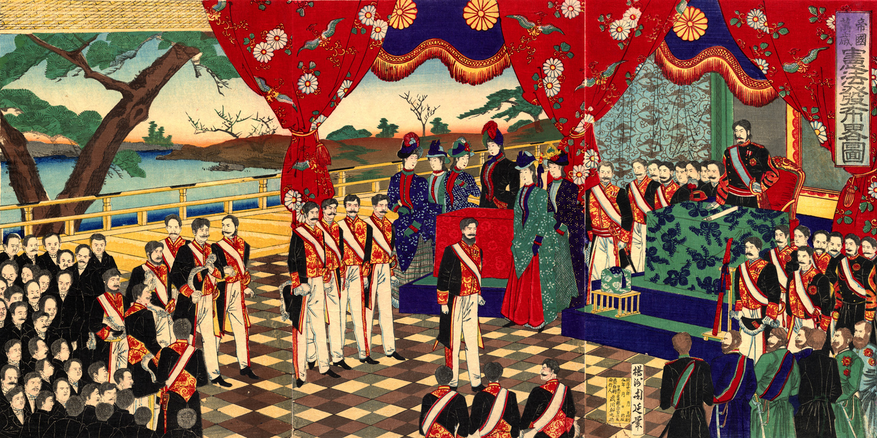 Meiji Constitution promulgation by Toyohara Chikanobu, 1889.