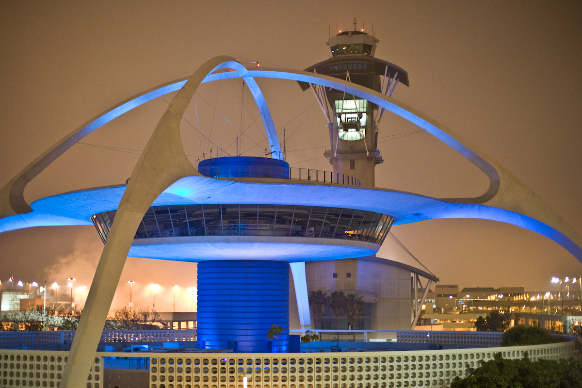 The “Theme Building” at the Los Angeles International Airport, constructed in 1961, reflected the Space Age aesthetics inspired by Sputnik.