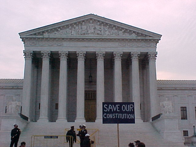 The U.S. Supreme Court during the 2000 election recount case.