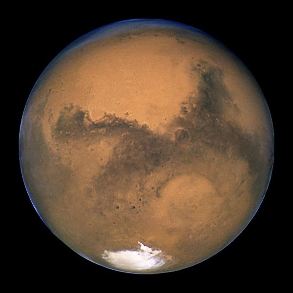Photograph of Mars taken by the Hubble Space Telescope in 2003.