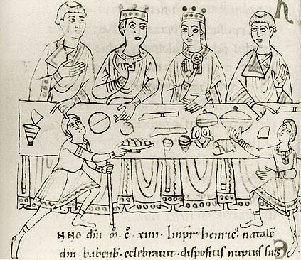 Empress Matilda and King Henry II's wedding feast, ca. twelfth-century. 