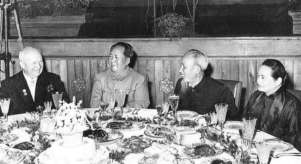 Nikita Khrushchev, Mao Zedong, Ho Chi Minh and Soong Ching-ling in 1959.