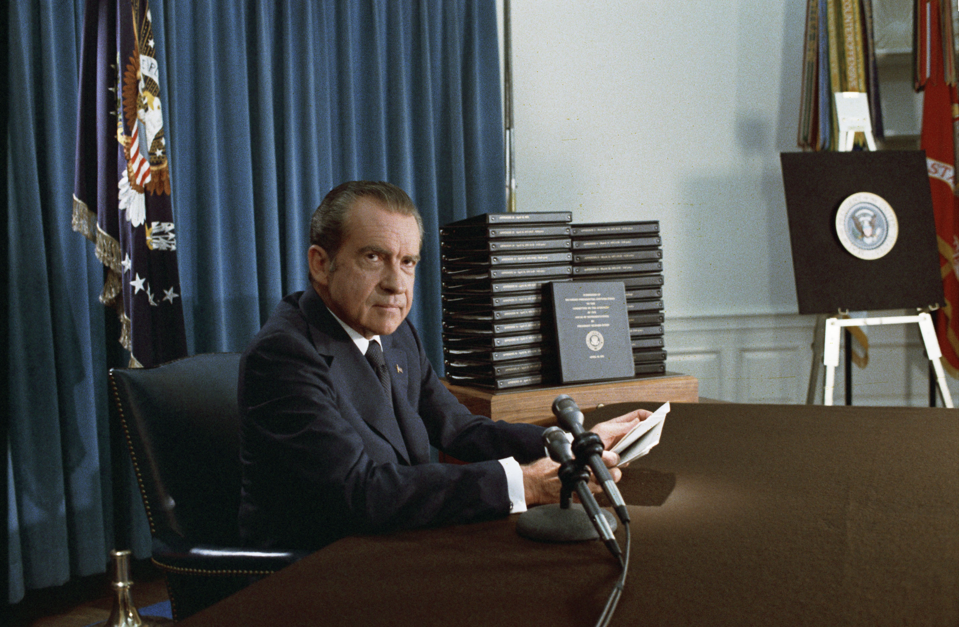 President Nixon announcing the release of edited transcripts, April 29, 1974