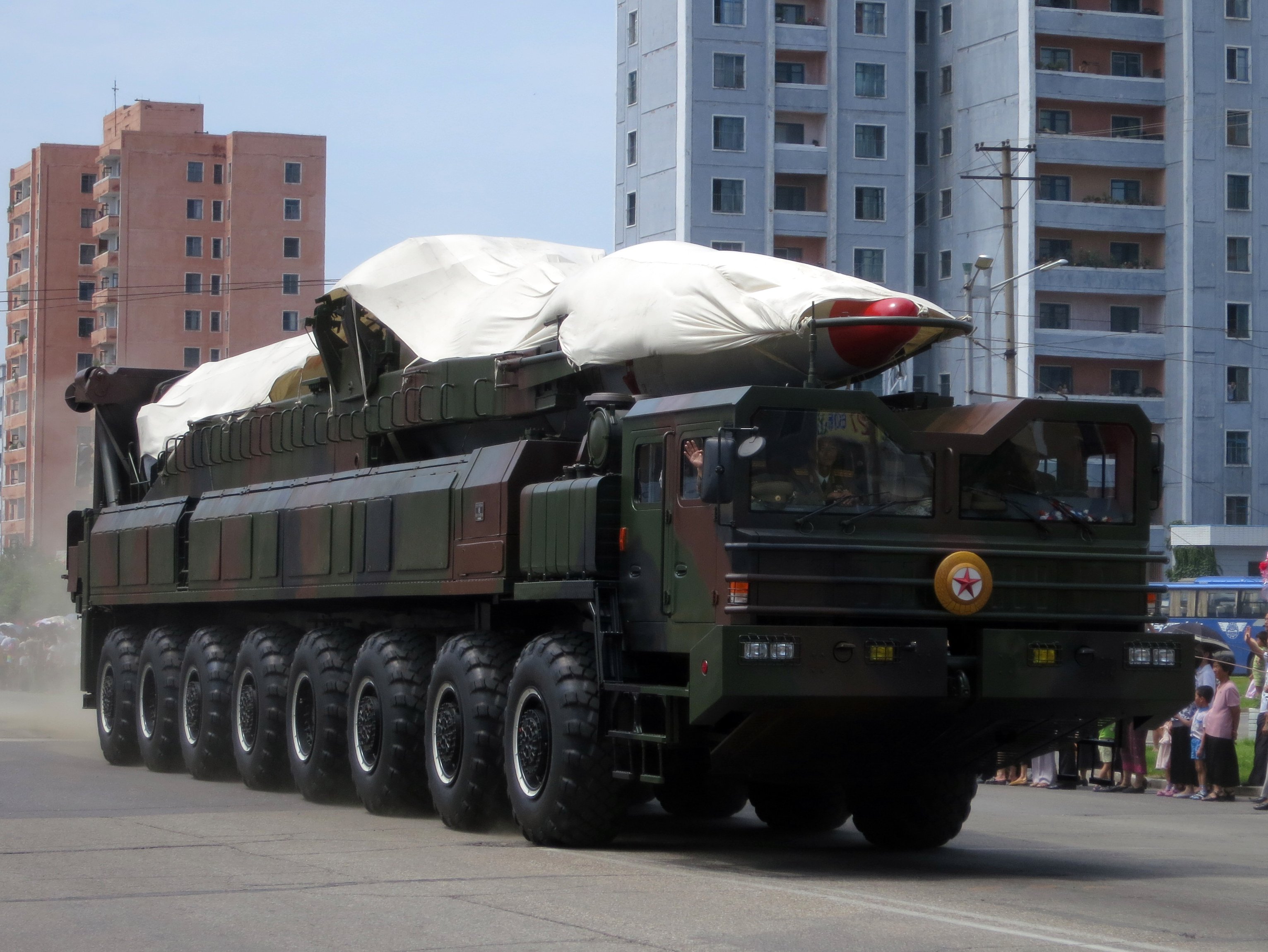 A ballistic missile on parade in North Korea, 2013.