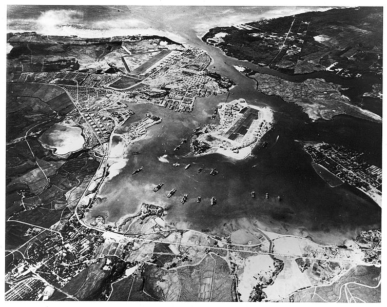 Aerial view of Pearl Harbor, October 1941.