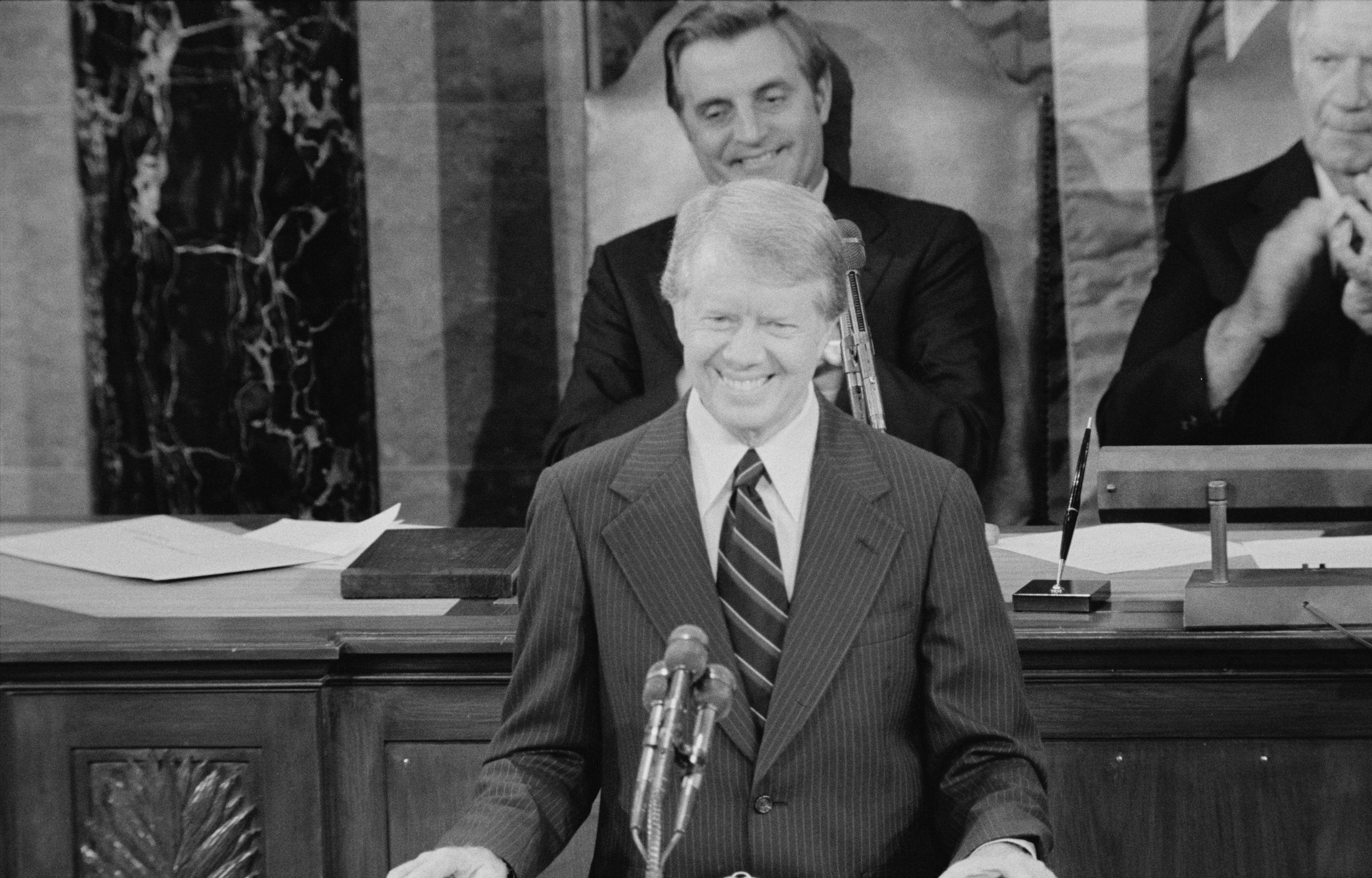 Carter addressing members of the U.S. Congress, 1978.