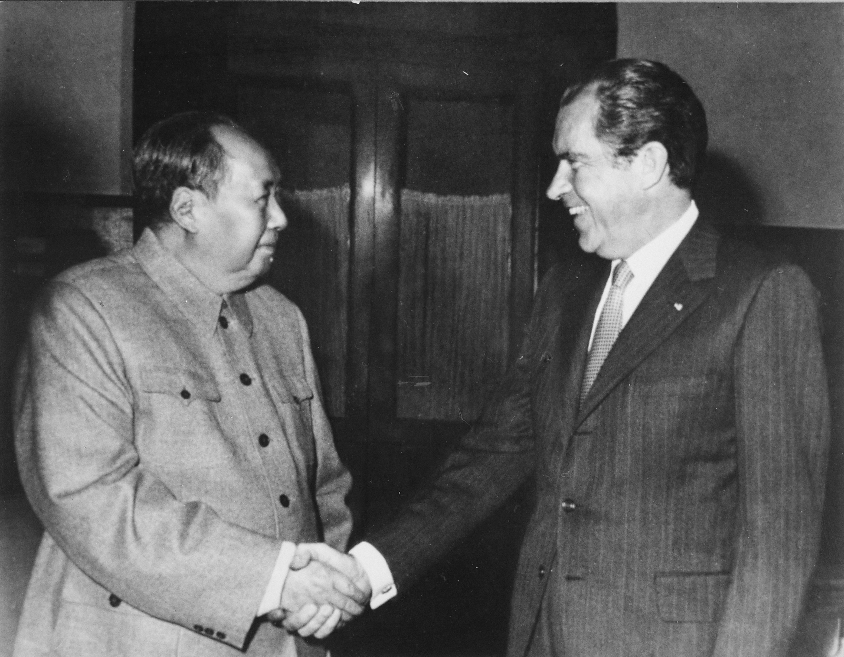 President Richard Nixon Shaking Hands with Chairman Mao Zedong, 1972.
