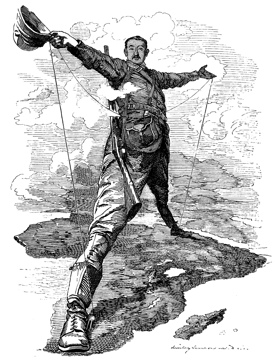 The Rhodes colossus after he announced plans for railway & telegraph lines from Cape to Cairo.