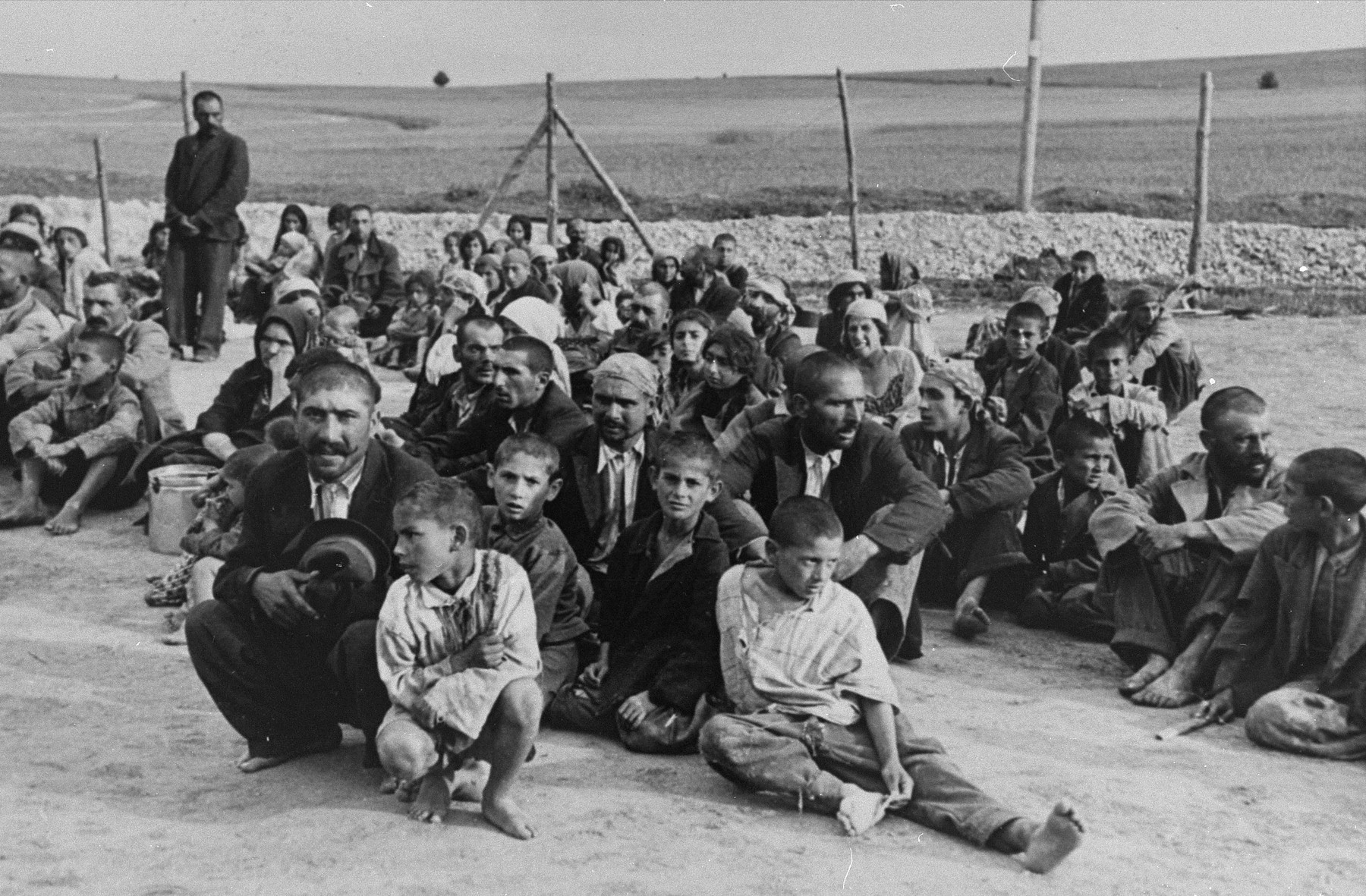 Romani prisoners at Belzec concentration camp in Poland, 1940.