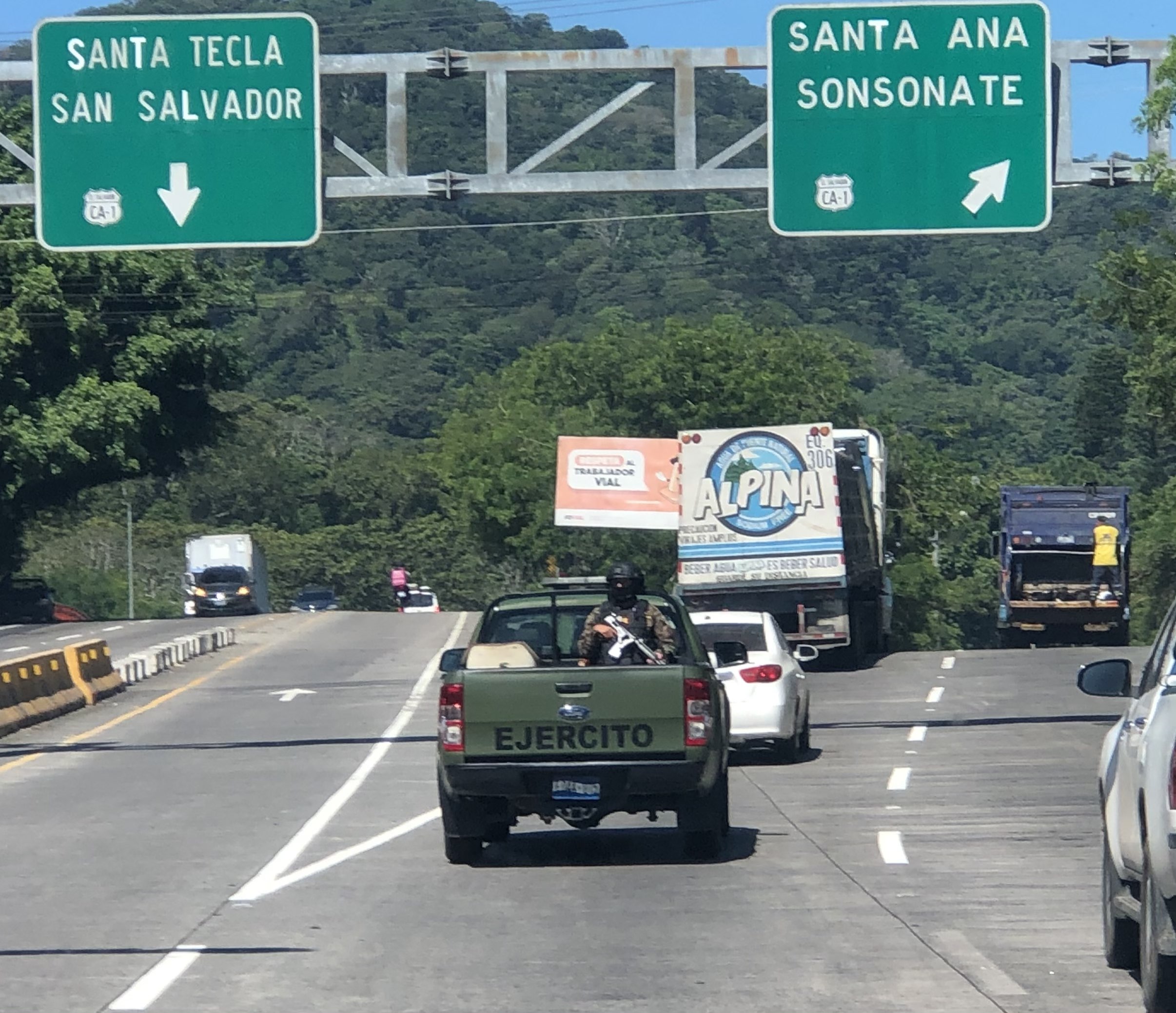 A Salvadoran Army patrol in Santa Tecla, El Salvador, July 2022.