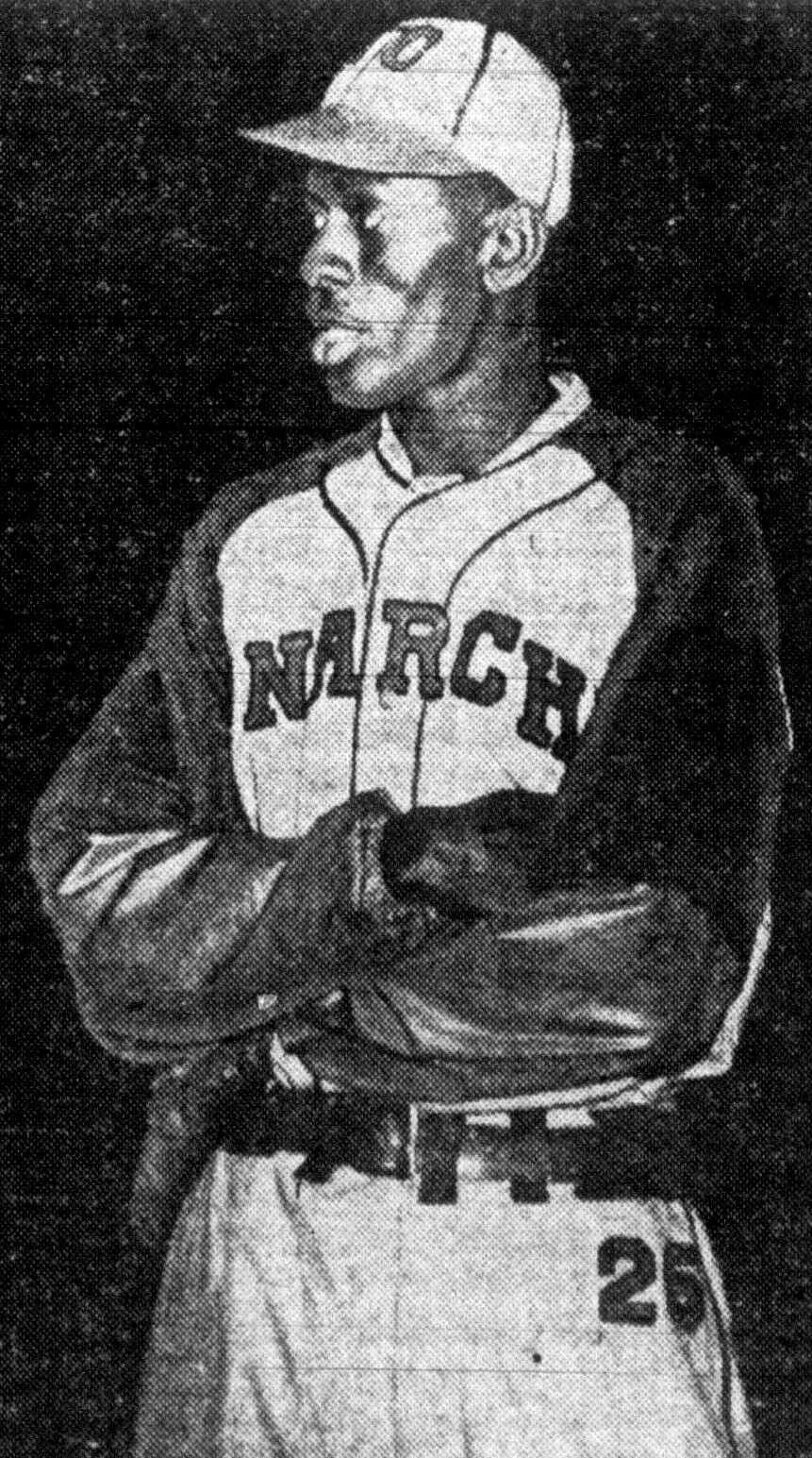 Satchel Paige as a member of the Kansas City Monarchs, ca. 1942.