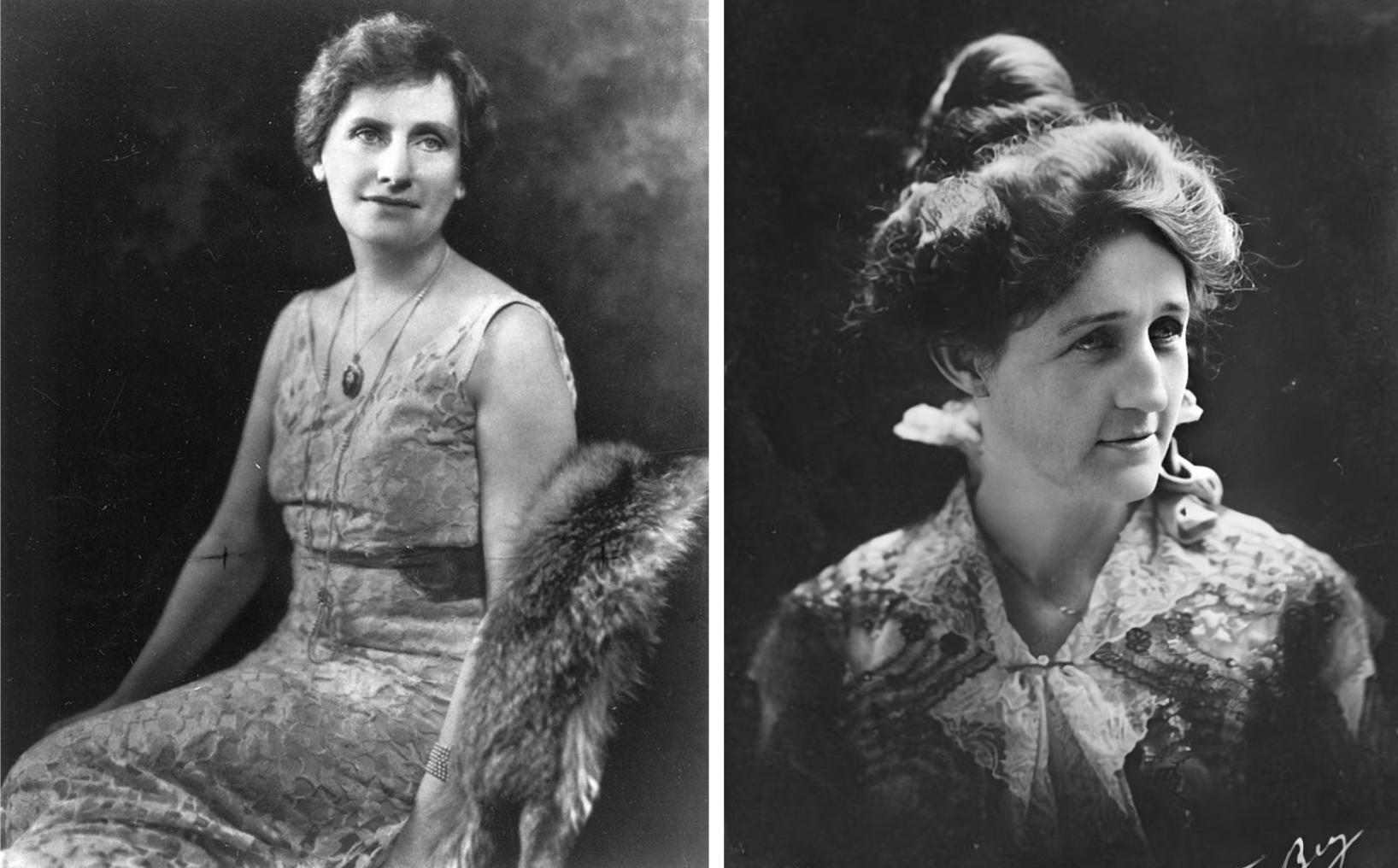 Nellie Tayloe Ross (left) and Miriam Amanda Ferguson (right).