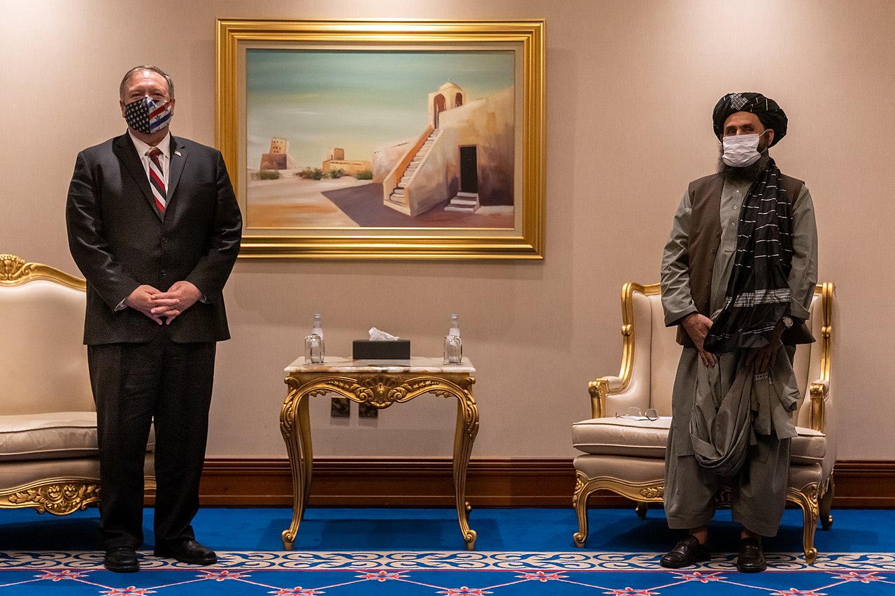 Former U.S. Secretary of State Michael Pompeo meets with the Taliban Negotiation Team in Doha, Qatar, 2020.