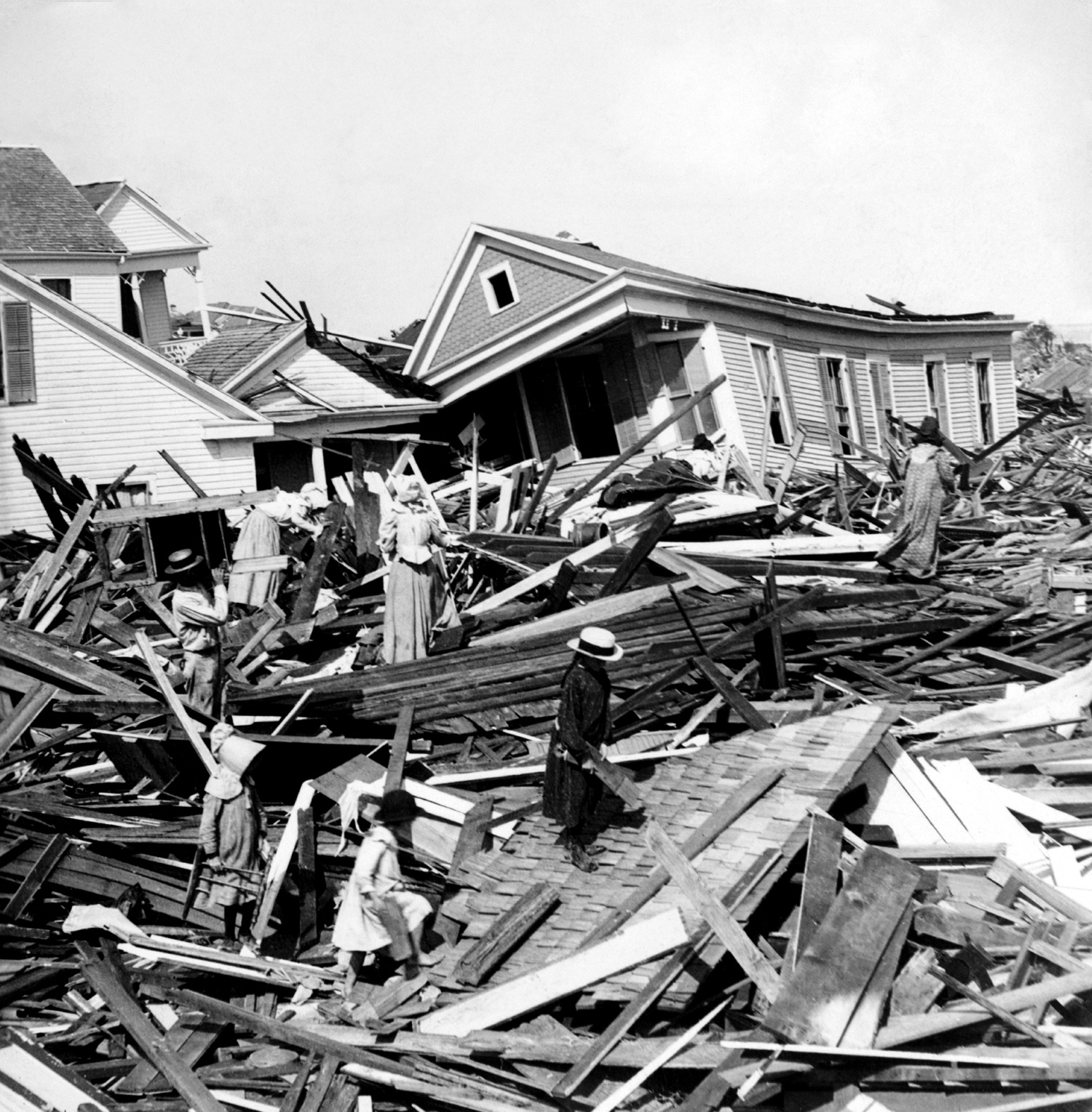 Wreckage from the hurricane, 1900.
