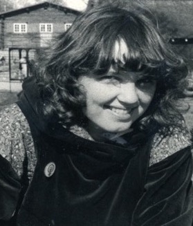 The author on her way to an International Women's Day rally in 1979.