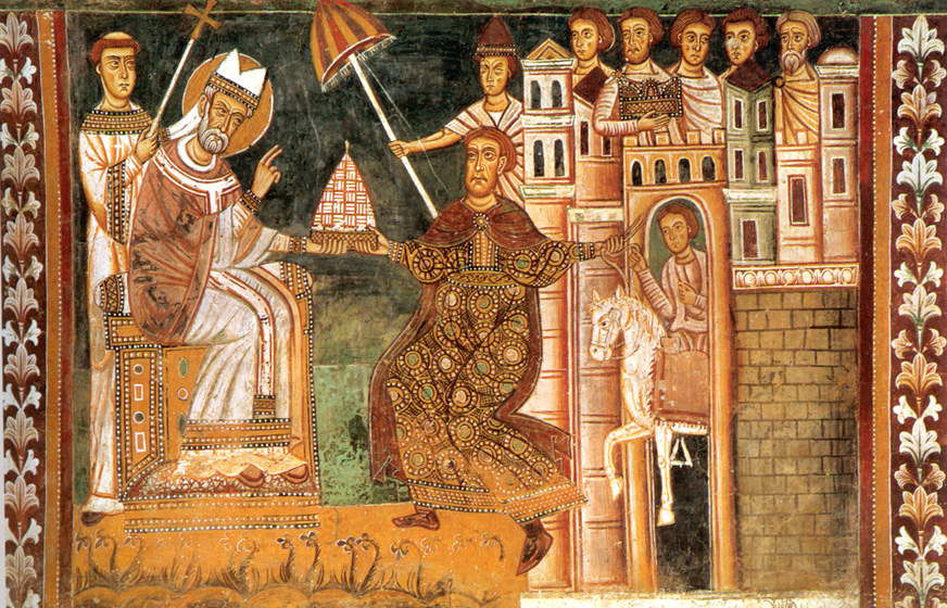 Sylvester I and Constantine in a 1247 fresco.