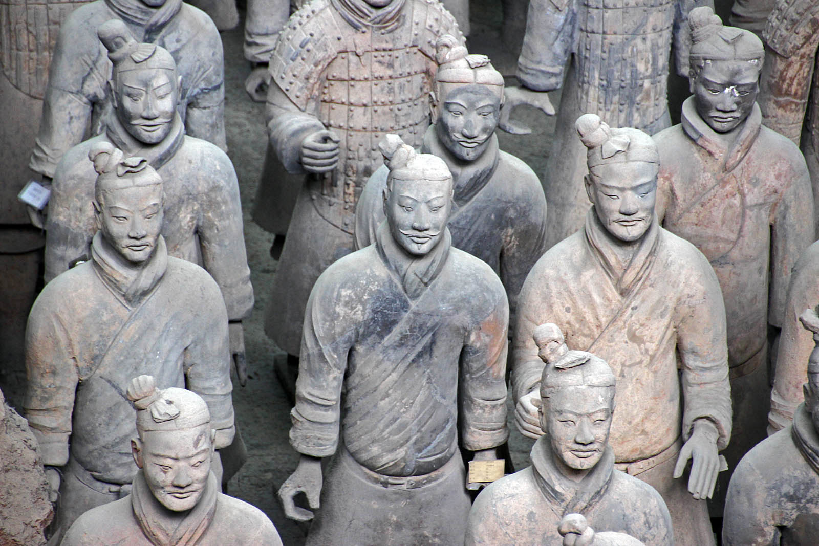 The famed terracotta soldiers at the mausoleum of Qin Shi Huangdi.