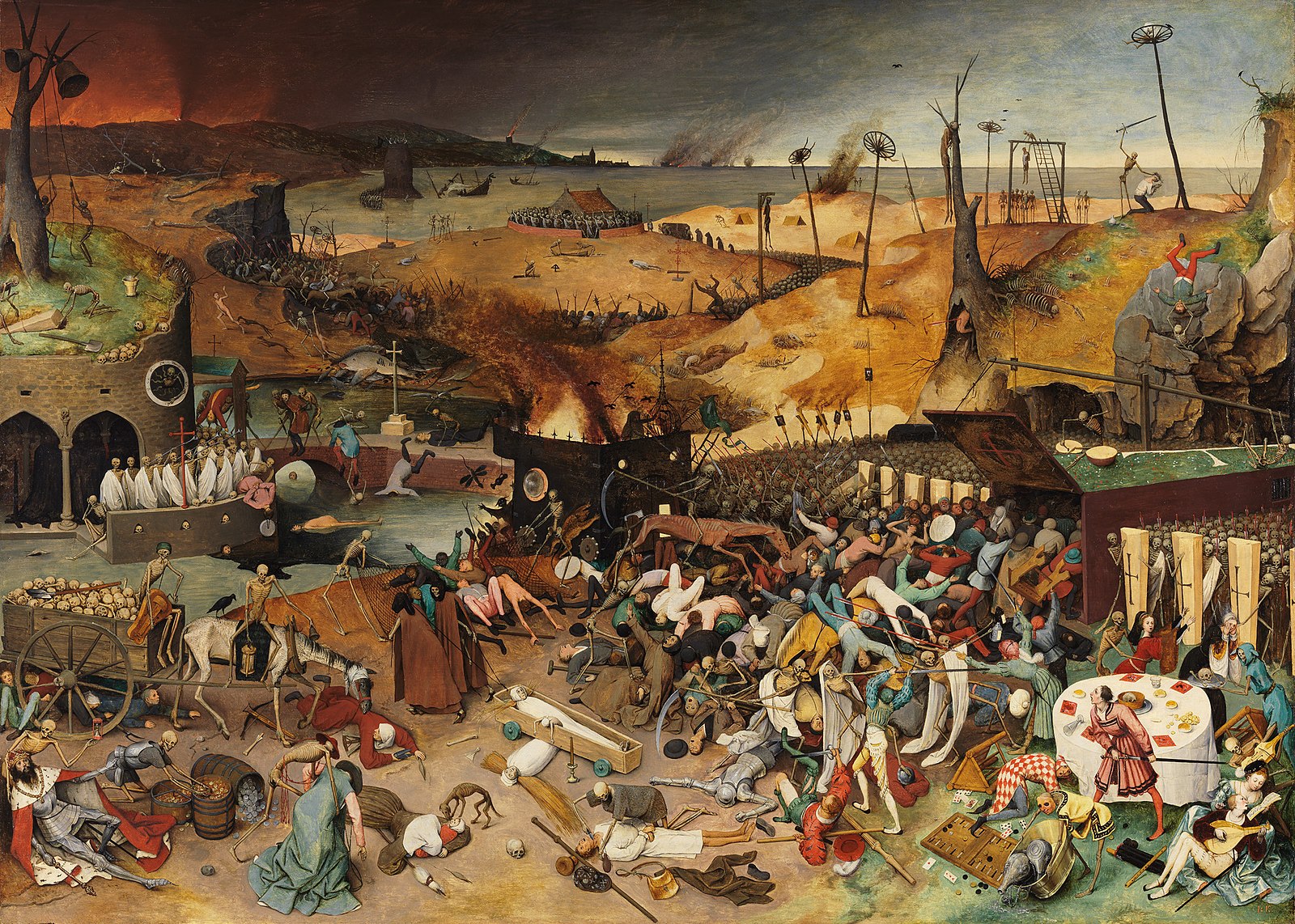 Pieter Bruegel the Elder's 1562 painting 'The Triumph of Death' depicts the turmoil Europe experienced as a result of the plague